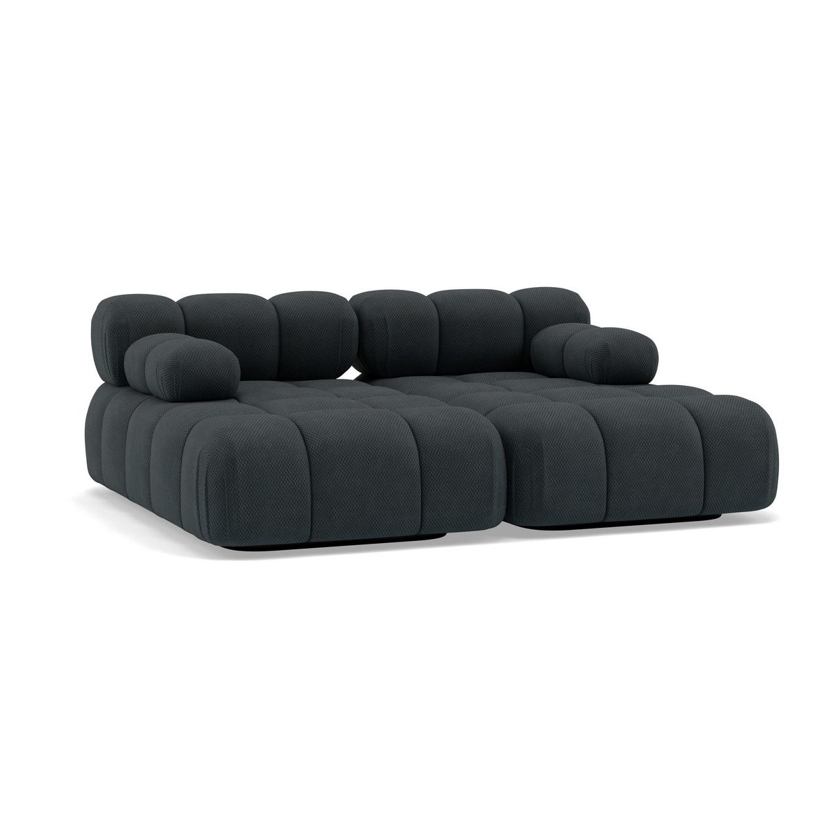 LISA DESIGN Ruby - canapé droit 4 places avec double méridienne - assise profonde - en velours texturé