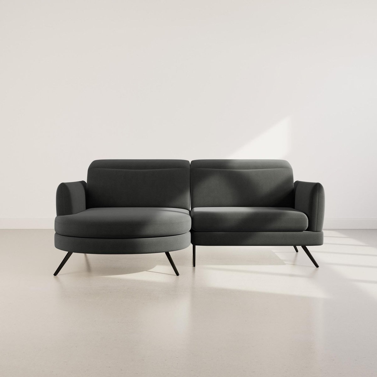 LISA DESIGN Terry - canapé d'angle gauche 4 places avec têtières réglables en tissu texturé