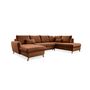 Voir la diapositive 5 : BEST MOBILIER Lagom - canapé d'angle panoramique - convertible - avec coffre - en tissu - 7 places - droit