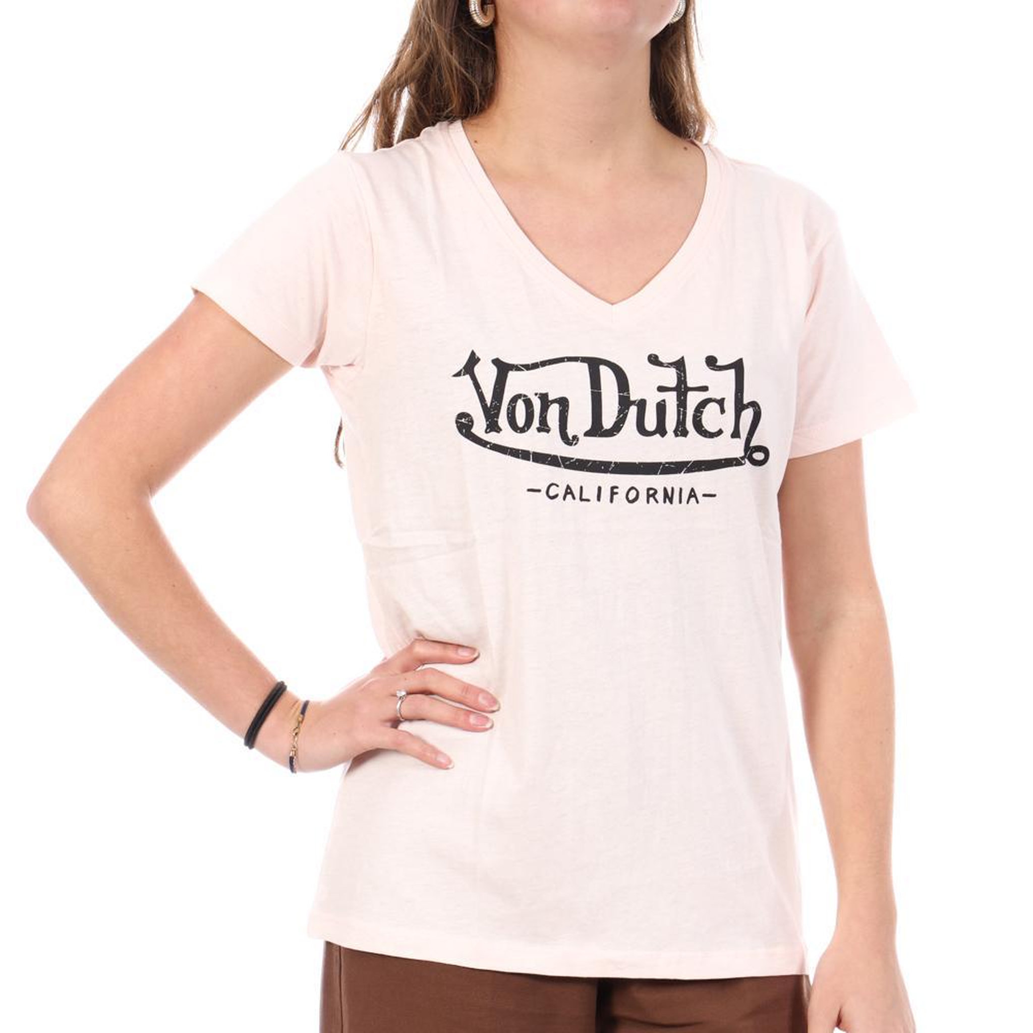 Voir la diapositive 1 : VON DUTCH T-Shirt Rose Clair Femme Von Dutch LRO