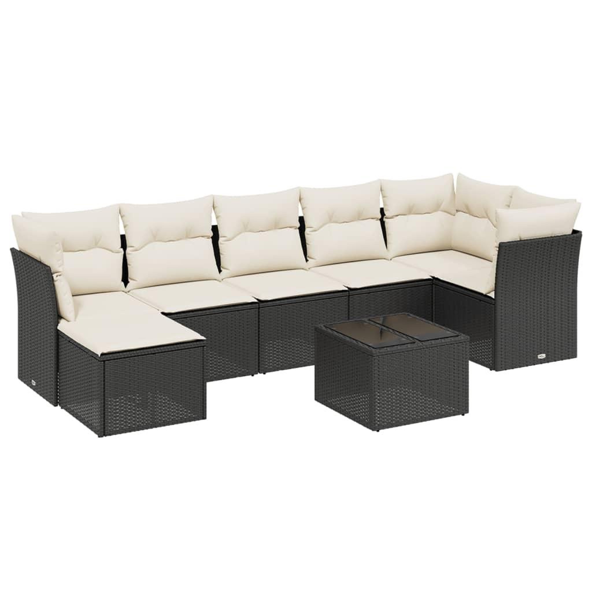 Voir la diapositive 2 : VIDAXL Salon de jardin 8 pcs avec coussins noir resine tressee