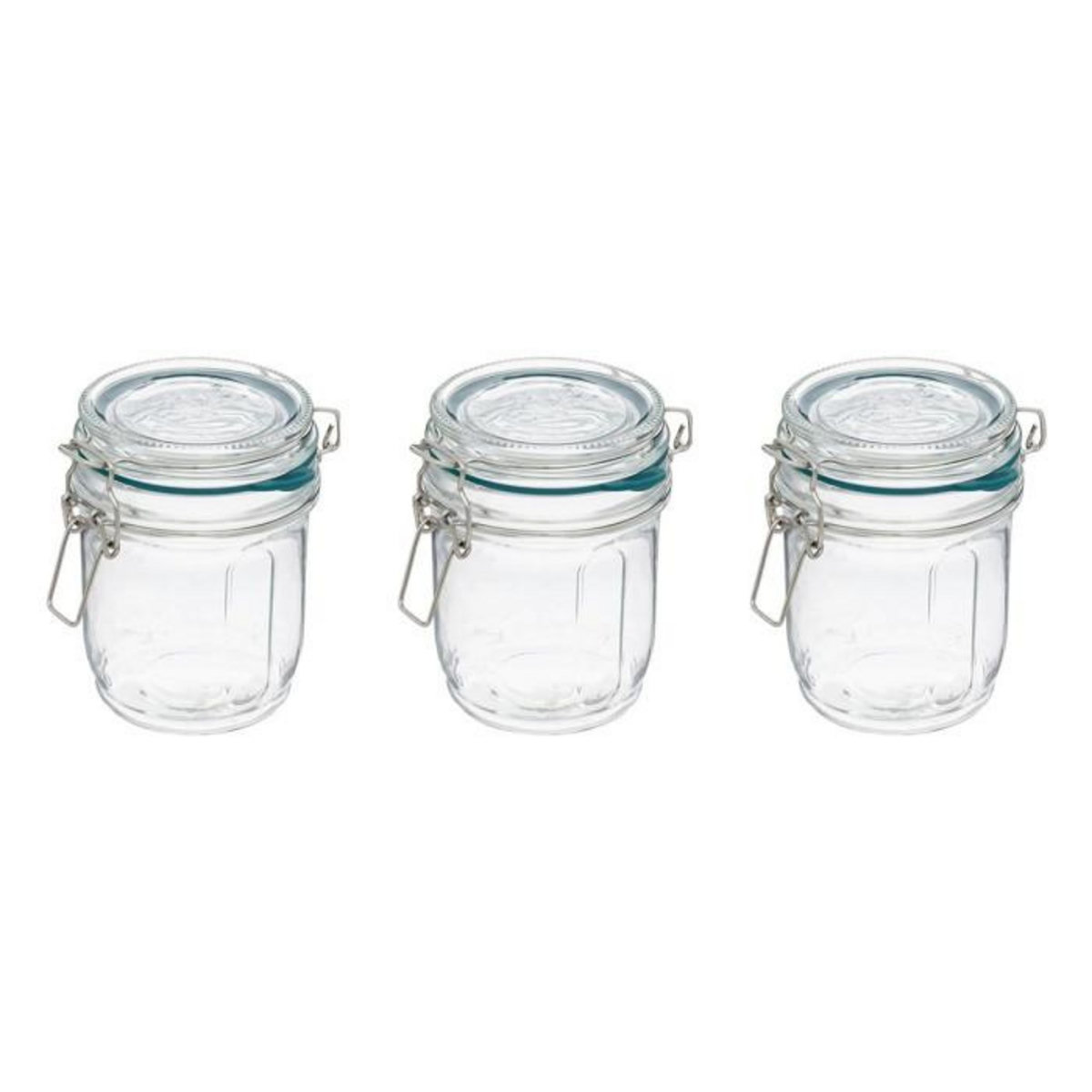 FIVE Lot de 3 Bocaux Terrines en Verre Gradué  Jarro  0,5L Transparent