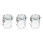 FIVE Lot de 3 Bocaux Terrines en Verre Gradué  Jarro  0,5L Transparent