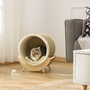 Voir la diapositive 2 : PAWHUT Maison pour chat design - niche chat panier chat - coussin, grattoir sisal jonc de mer naturel inclus - bois flanelle beige