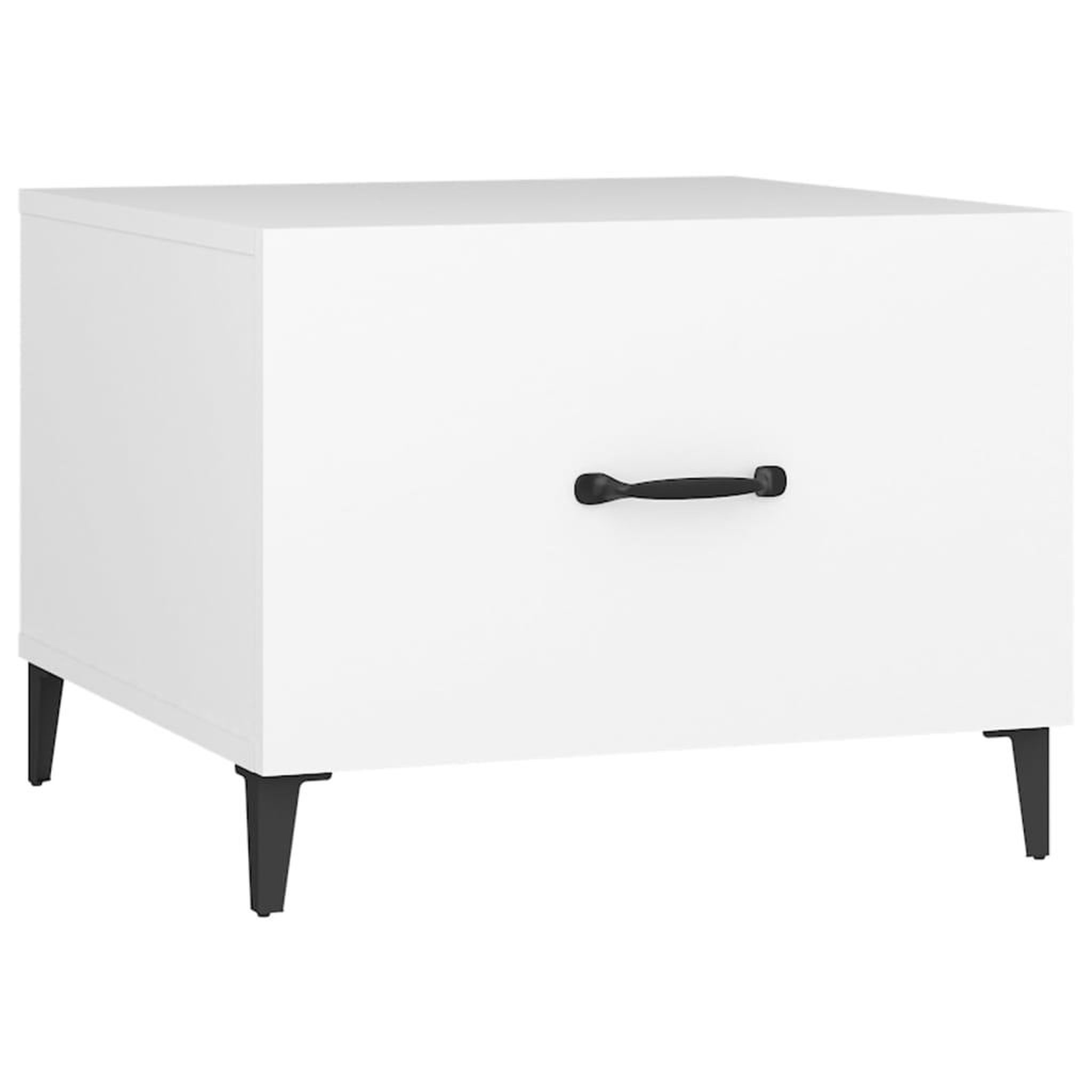 Voir la diapositive 2 : VIDAXL Table basse avec pieds en metal Blanc 50x50x40 cm