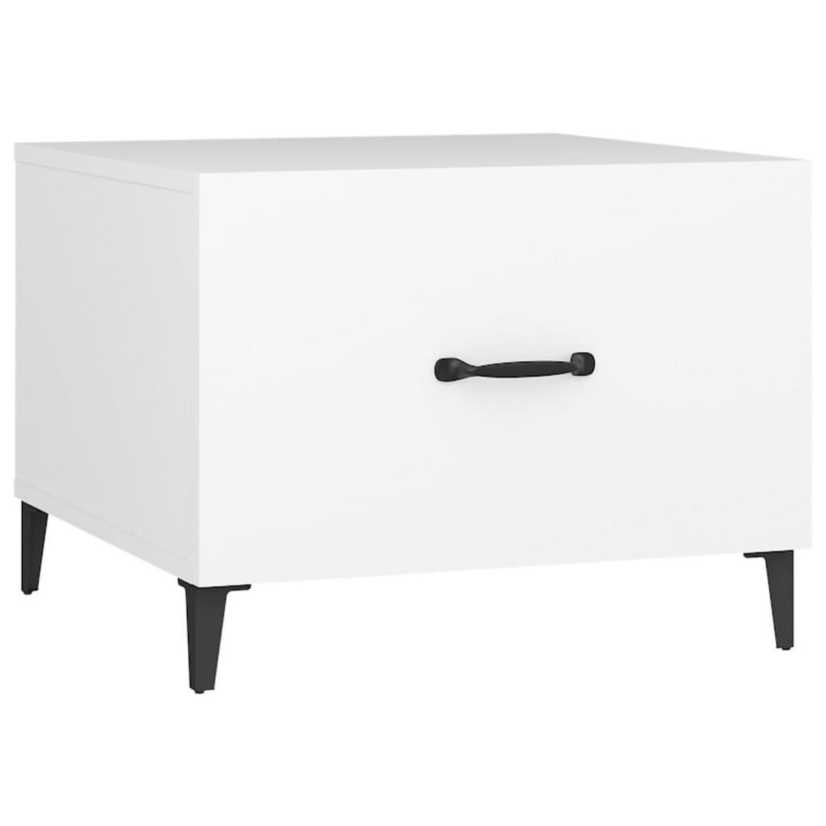 VIDAXL Table basse avec pieds en metal Blanc 50x50x40 cm