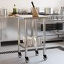 Voir la diapositive 3 : VIDAXL Table de travail de cuisine avec roues 55x55x85 cm inox