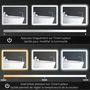 Voir la diapositive 5 : KLEANKIN Miroir mural lumineux LED de salle de bain - 80 x 60 cm - avec 3 couleurs, luminosité réglable interrupteur tactile système antibuée transparent
