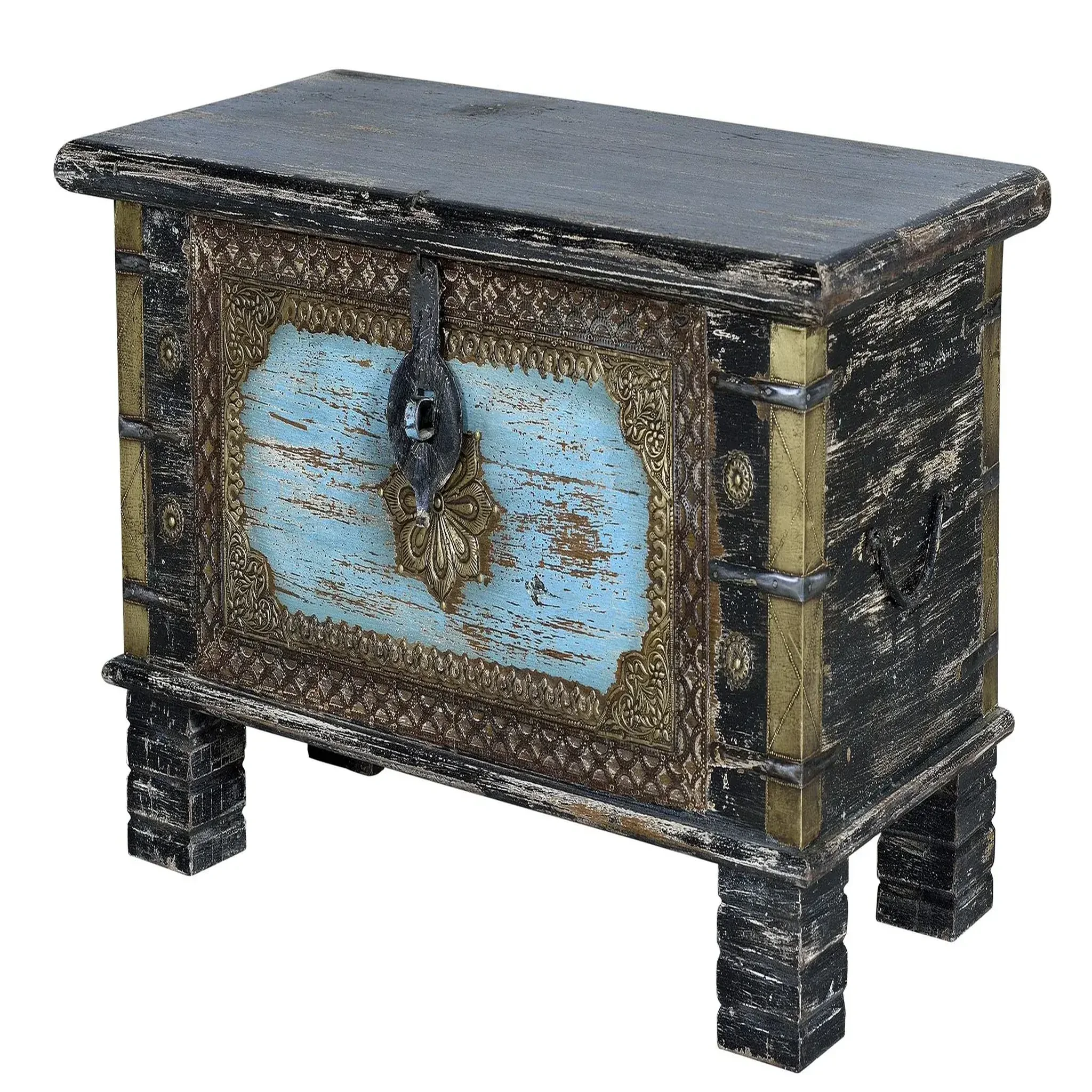 Voir la diapositive 2 : GINER Y COLOMER SL Coffre en bois de manguier massif 80 cm style rustique ethnique