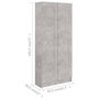 Voir la diapositive 6 : VIDAXL Bibliotheque Gris beton 82,5x30,5x185,5 cm Bois d'ingenierie