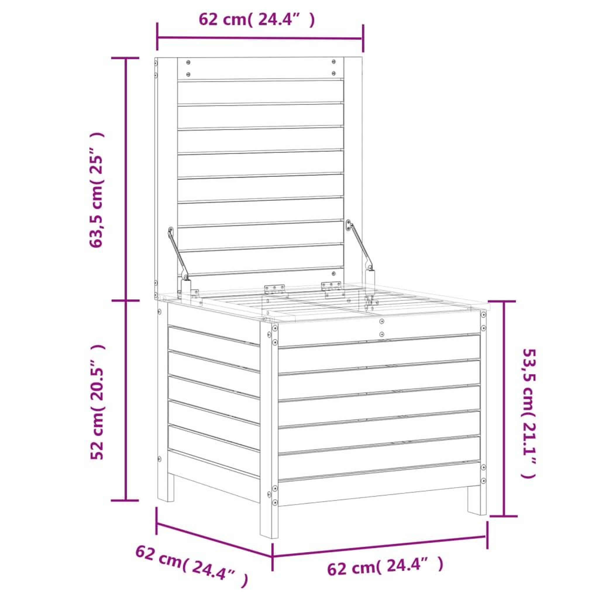 Voir la diapositive 6 : VIDAXL Repose-pied de jardin 62x63,5x53,5 cm bois massif de douglas