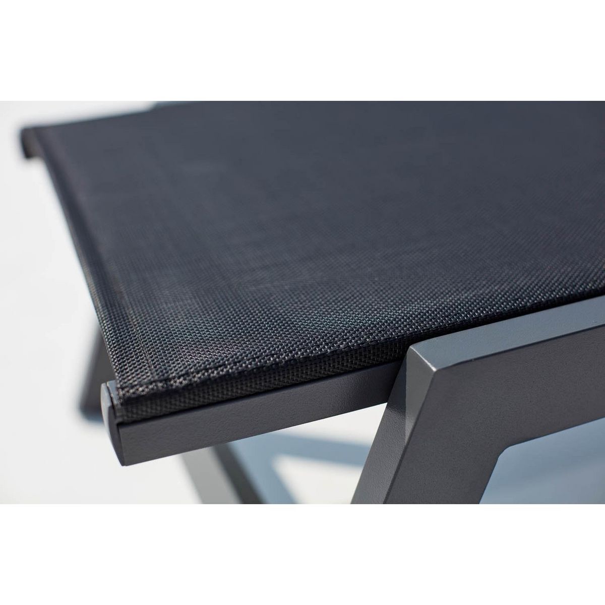 CONCEPT USINE Lot de 2 transats en aluminium gris foncé et noir BARI