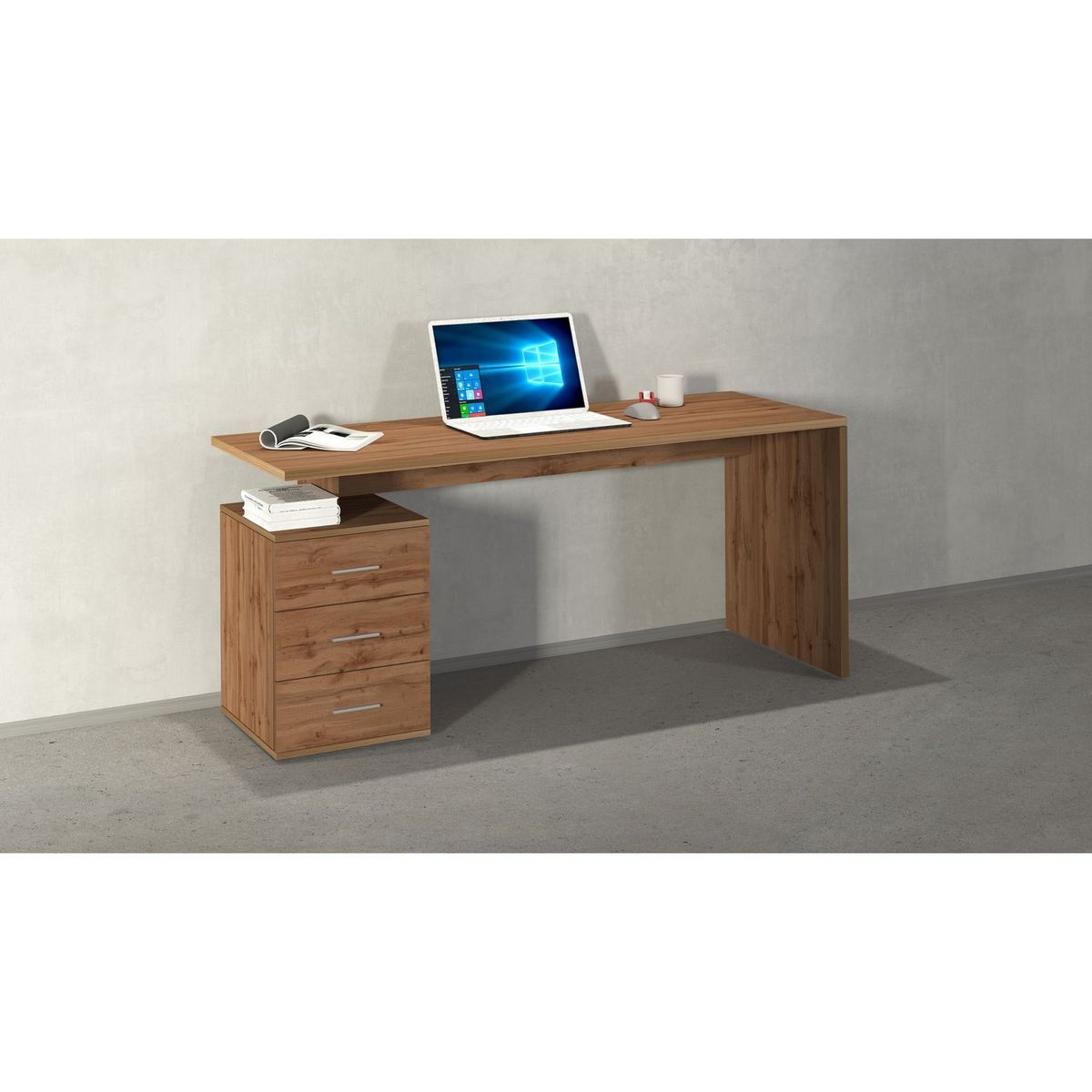 Bureau droit 3 tiroirs L160 cm VASTO