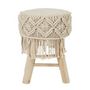 Voir la diapositive 2 : Paris Prix Tabouret Déco  Boho  42cm Beige