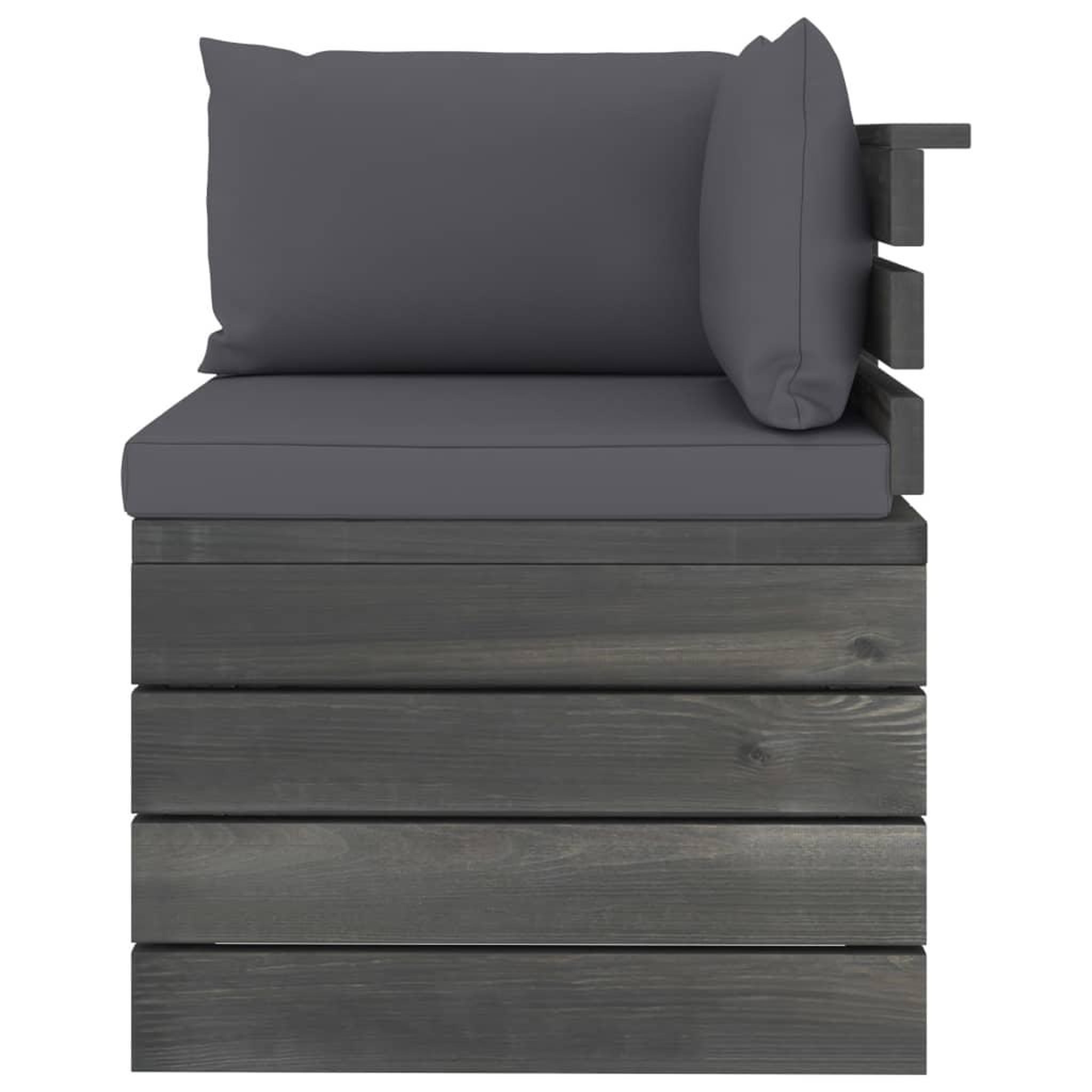 Voir la diapositive 5 : VIDAXL Salon palette de jardin 5 pcs avec coussins Bois de pin massif