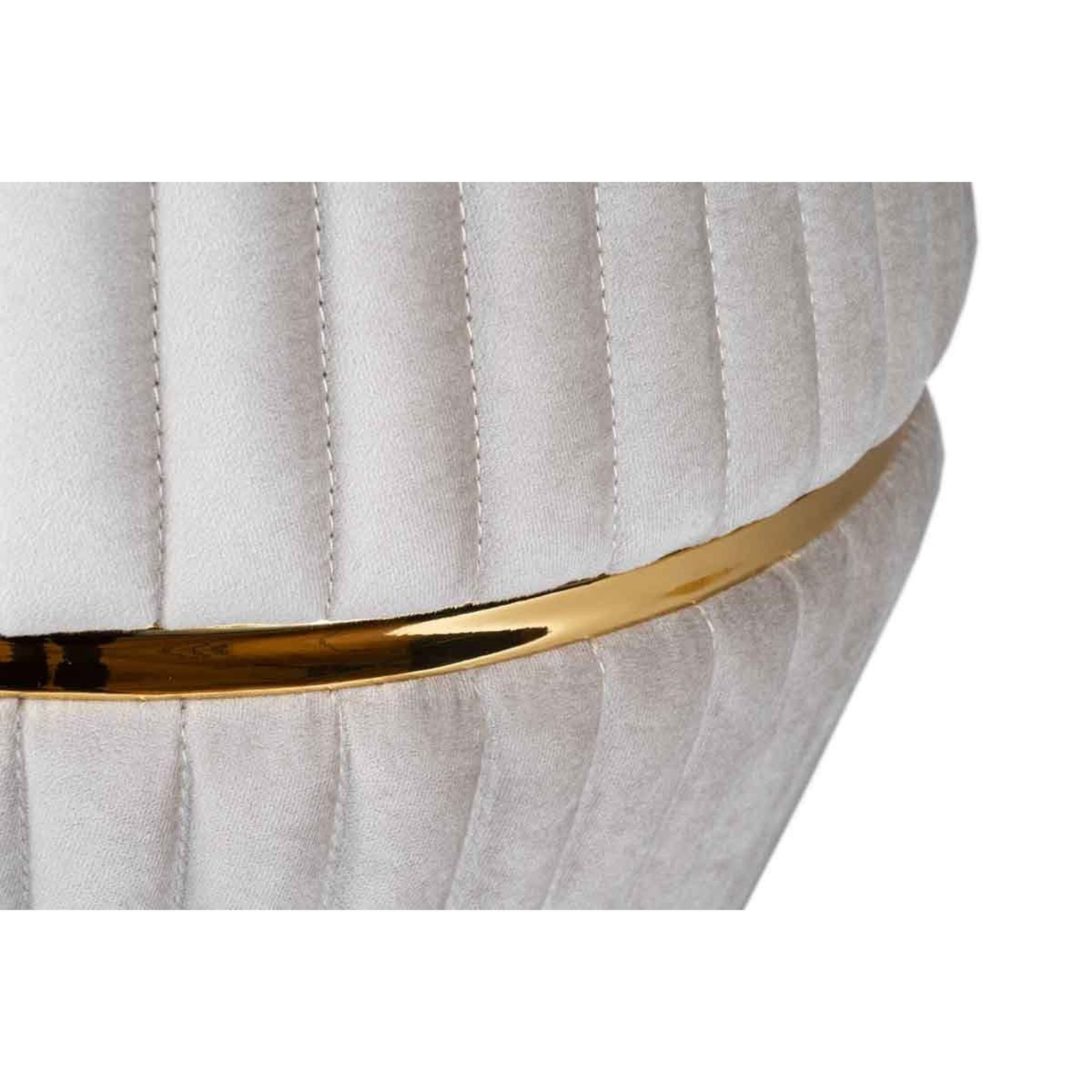Voir la diapositive 3 : Paris Prix Pouf rond design  doric  53cm taupe & or
