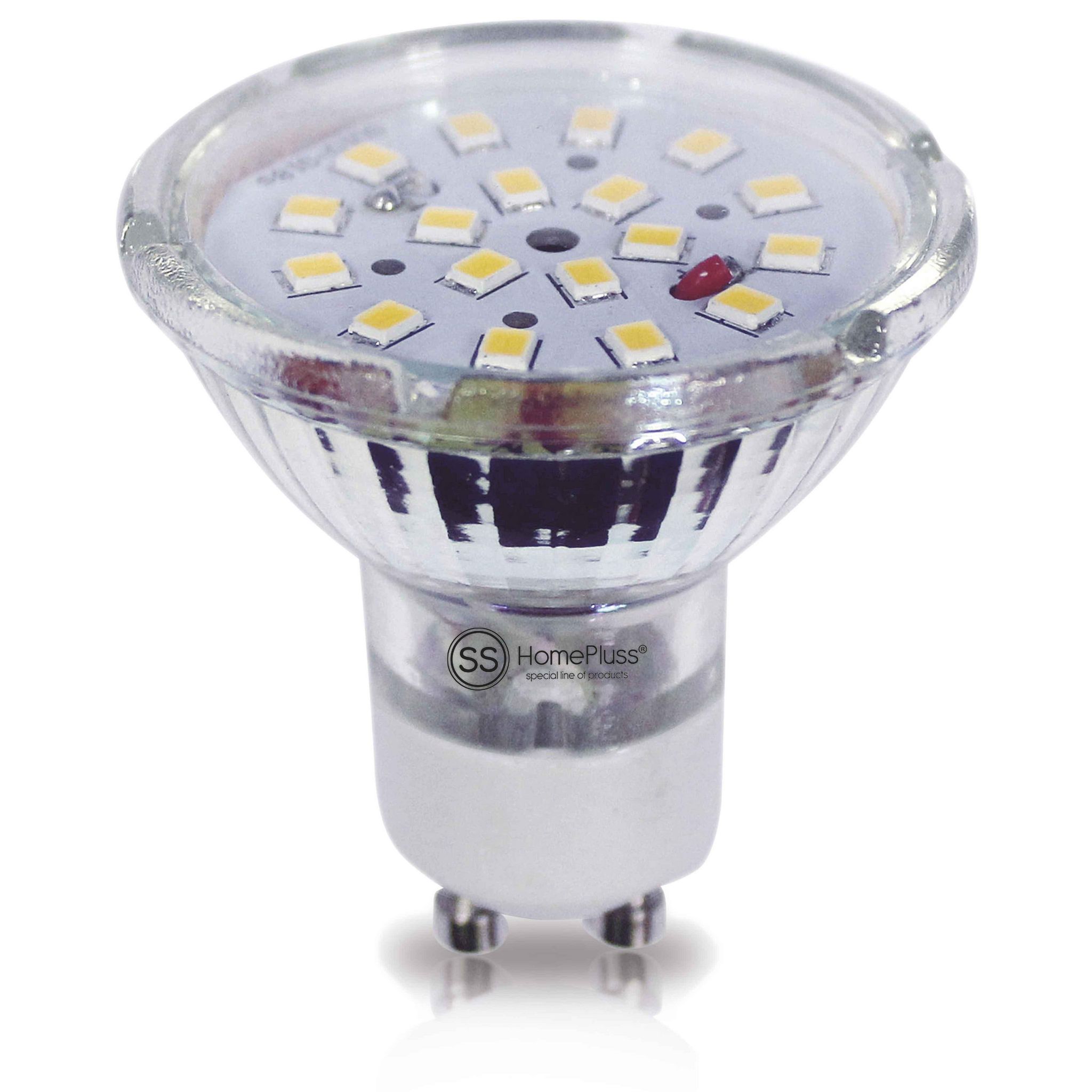 Homepluss Ampoule led spot gu10 4.6w blanc chaud pas cher Auchan.fr