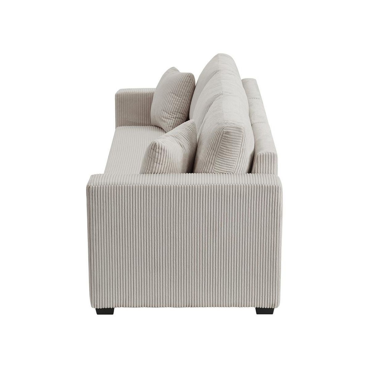 BEST MOBILIER Cyrus - canapé droit 3 places convertible en velours côtelé