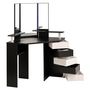 Voir la diapositive 1 : Coiffeuse d'angle 3 miroirs 5 tiroirs pivotants GIRLY