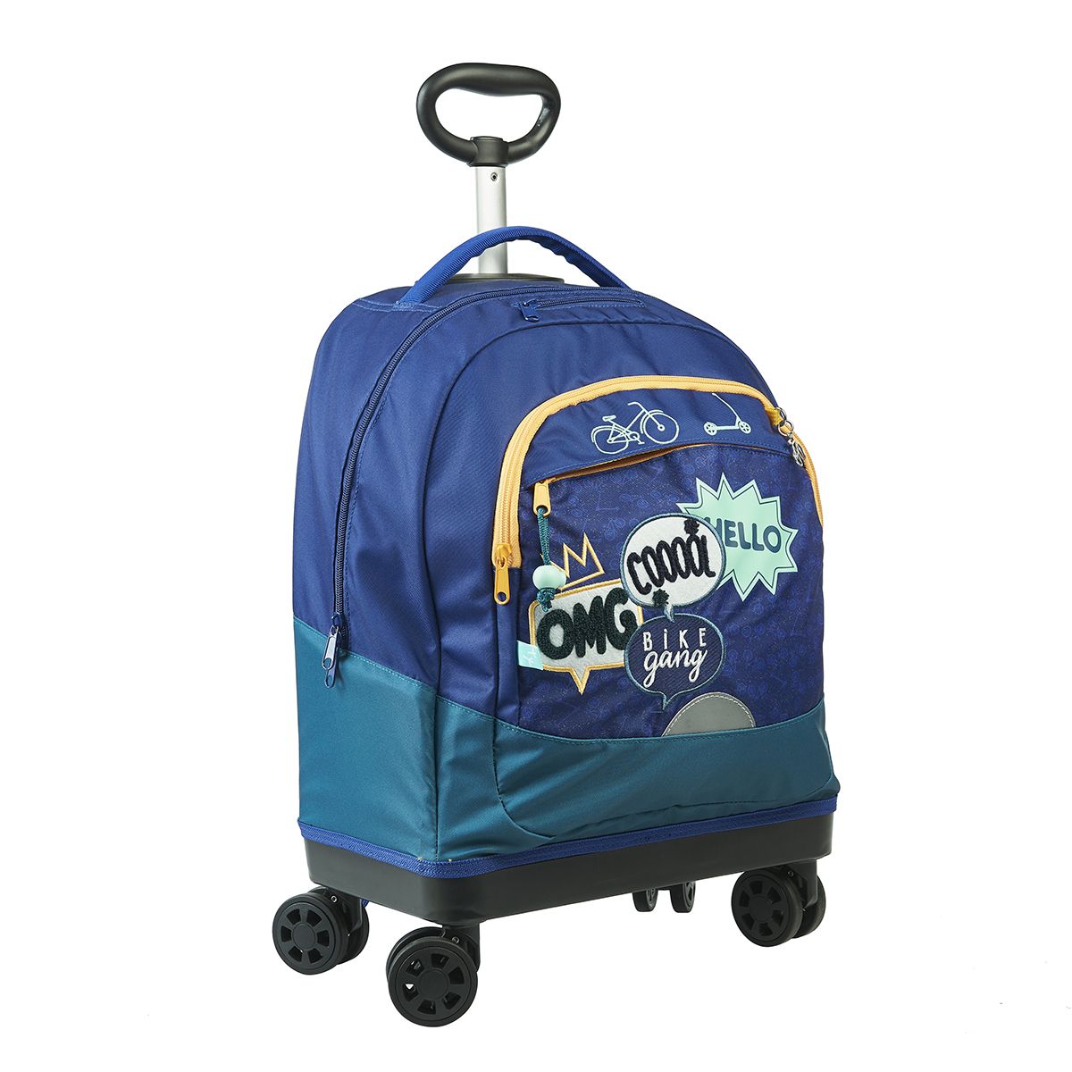 AUCHAN Sac à dos à roulettes bleu 