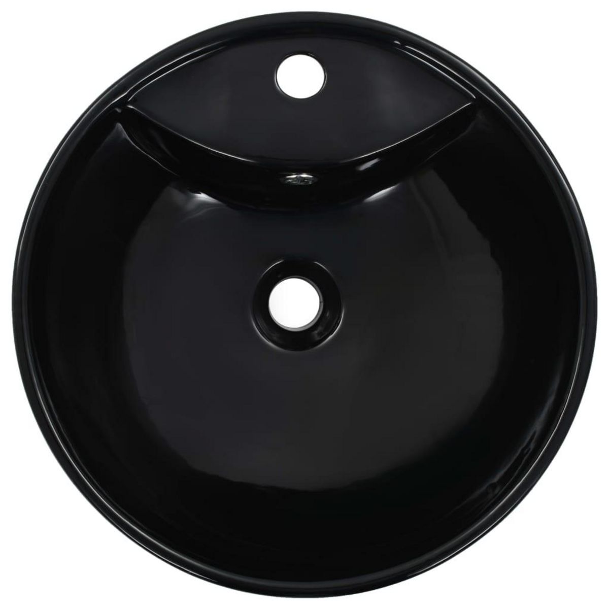 VIDAXL Lavabo avec trop-plein 46,5 x 18 cm Ceramique Noir
