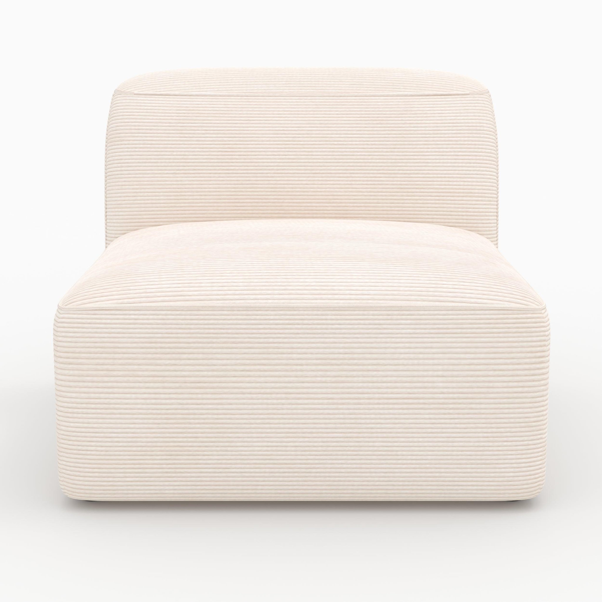 Voir la diapositive 6 : MAISON PAVANE Chauffeuse pour canapé modulable en velours blanc cassé-mina