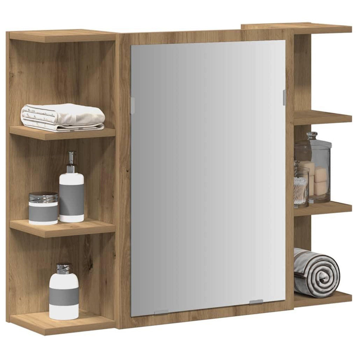 VIDAXL Armoire a miroir de salle de bain chene artisanal 80x20,5x64 cm