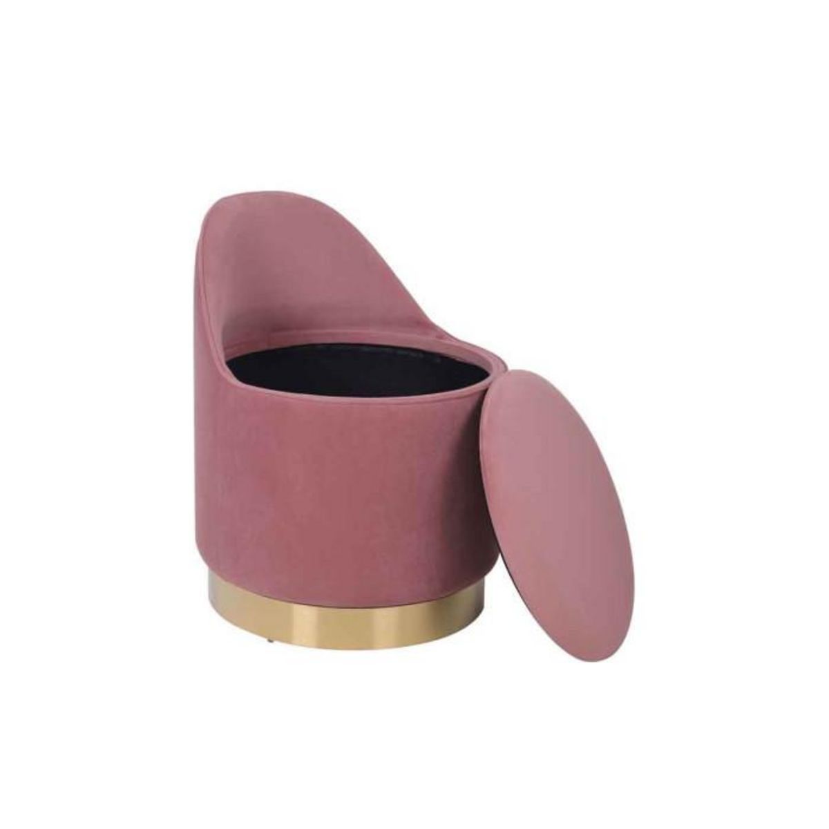 Paris Prix Tabouret Pivotant en Velours  Viktor  68cm Rose