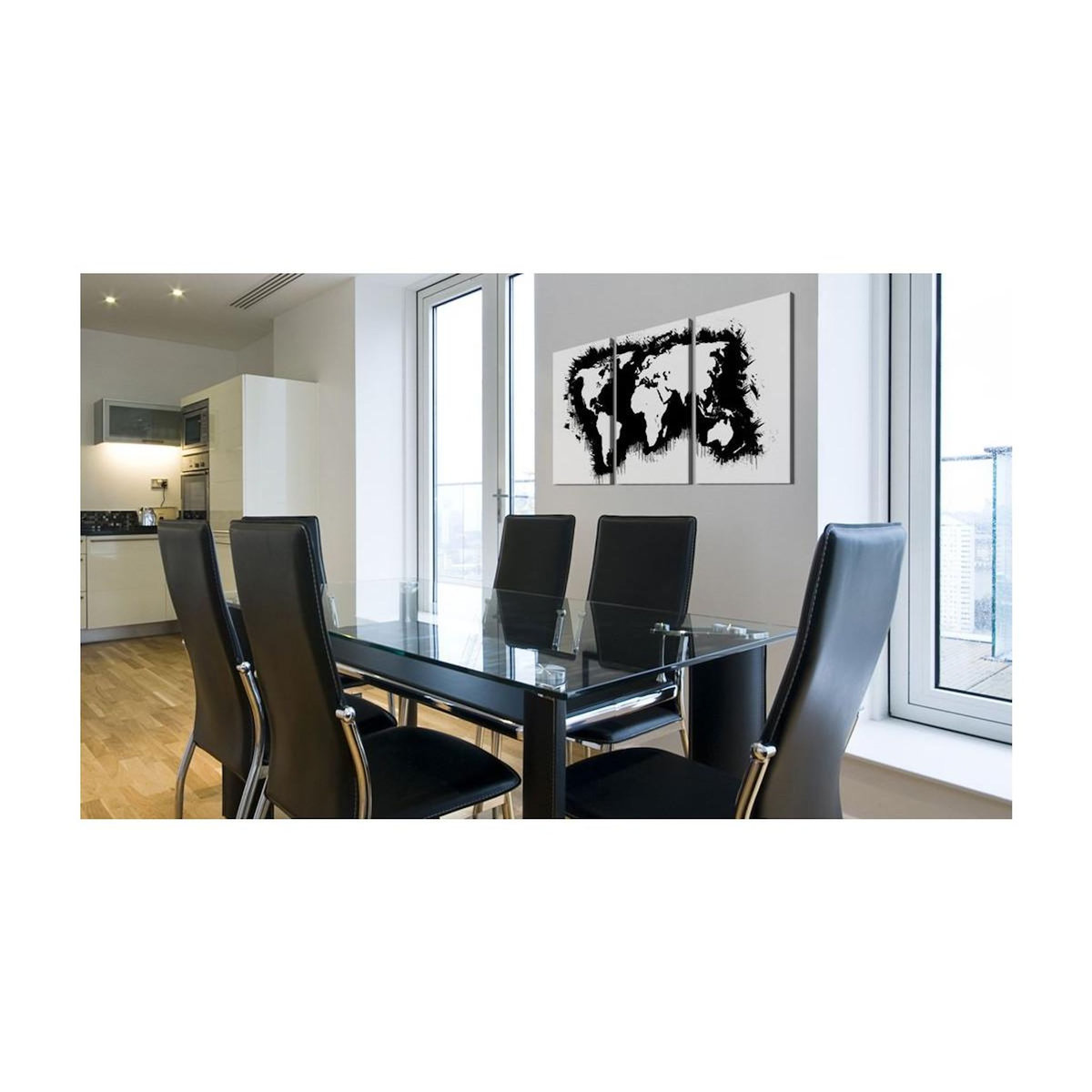 Paris Prix Tableau Imprimé  Carte du Monde en Noir & Blanc