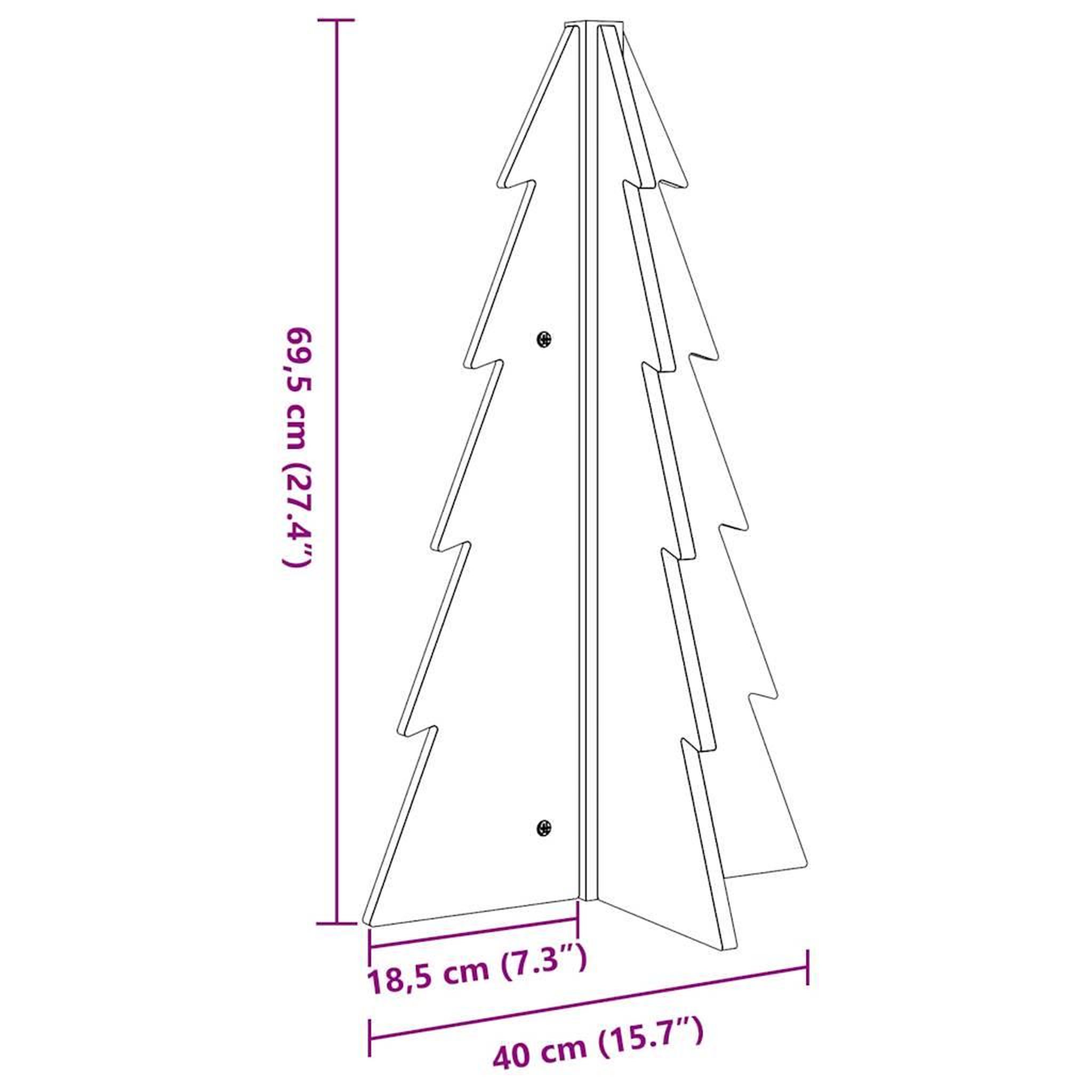Voir la diapositive 6 : VIDAXL Arbre de Noël en bois pour decoration blanc 69,5 cm pin massif