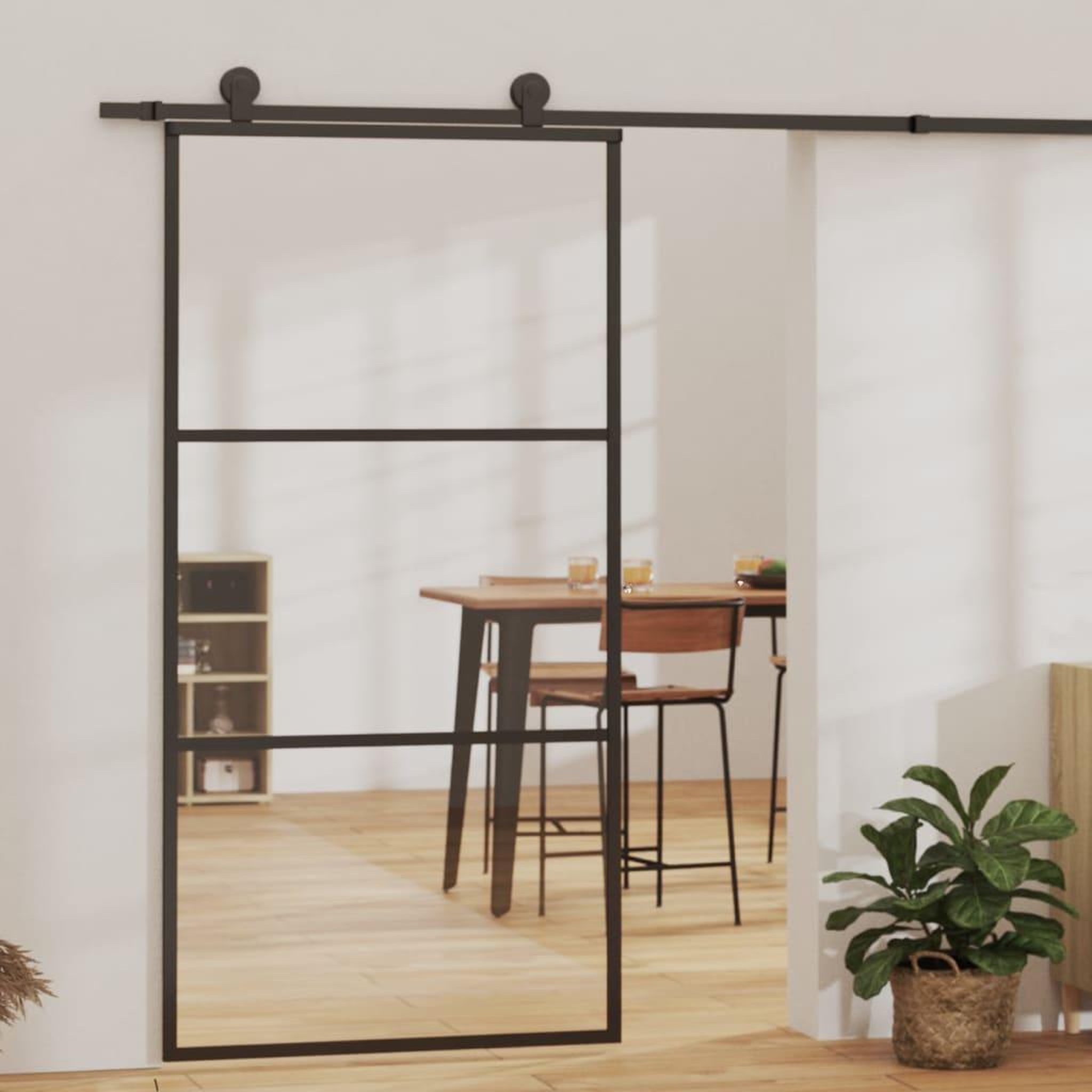 VIDAXL Porte coulissante et quincaillerie Verre et Aluminium 102x205cm