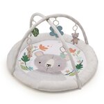 KINDERKRAFT Tapis d'éveil doux avec jouets d'activation et arceaux. Coloris disponibles : Gris, Bleu