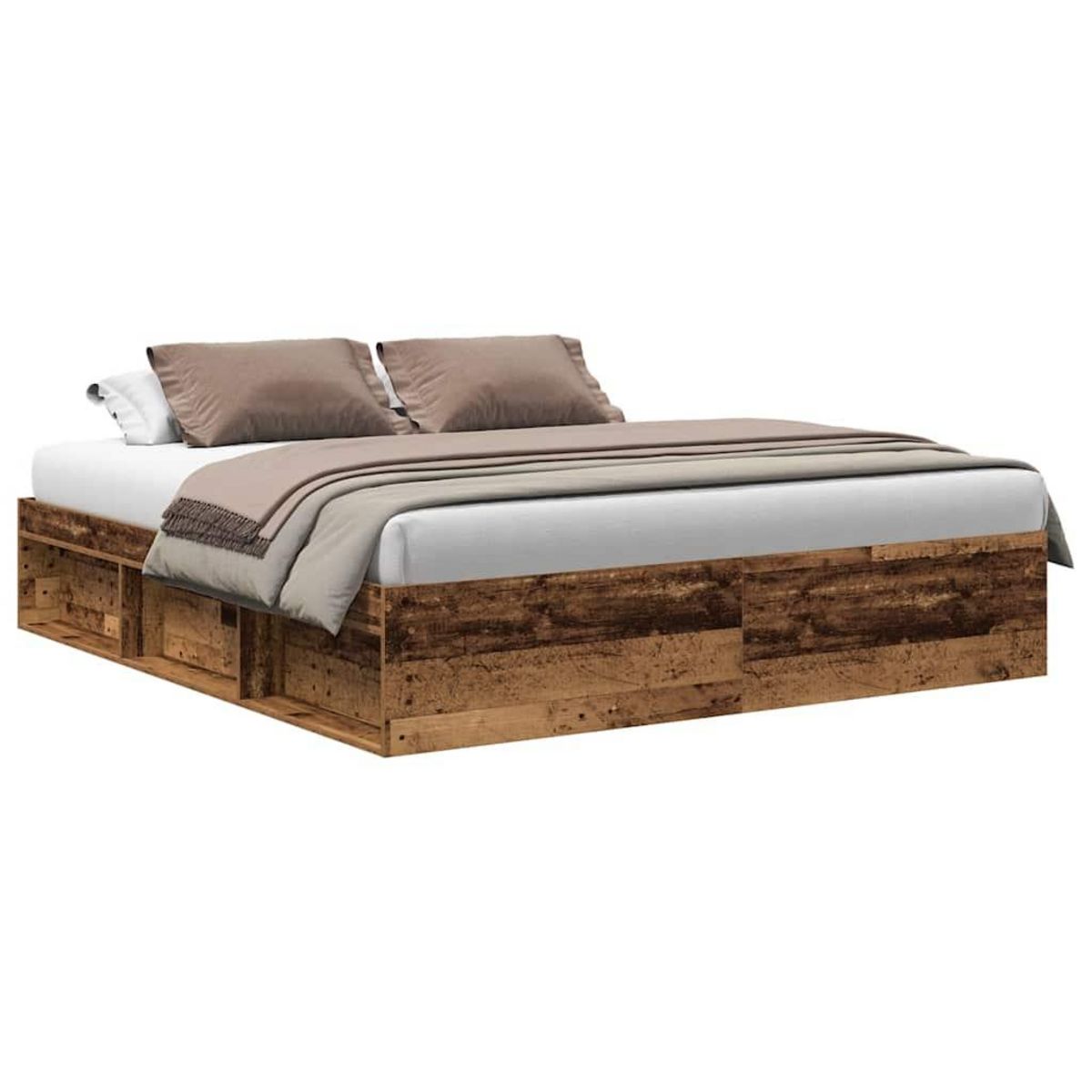 VIDAXL Cadre de lit sans matelas vieux bois 200x200 cm bois ingenierie