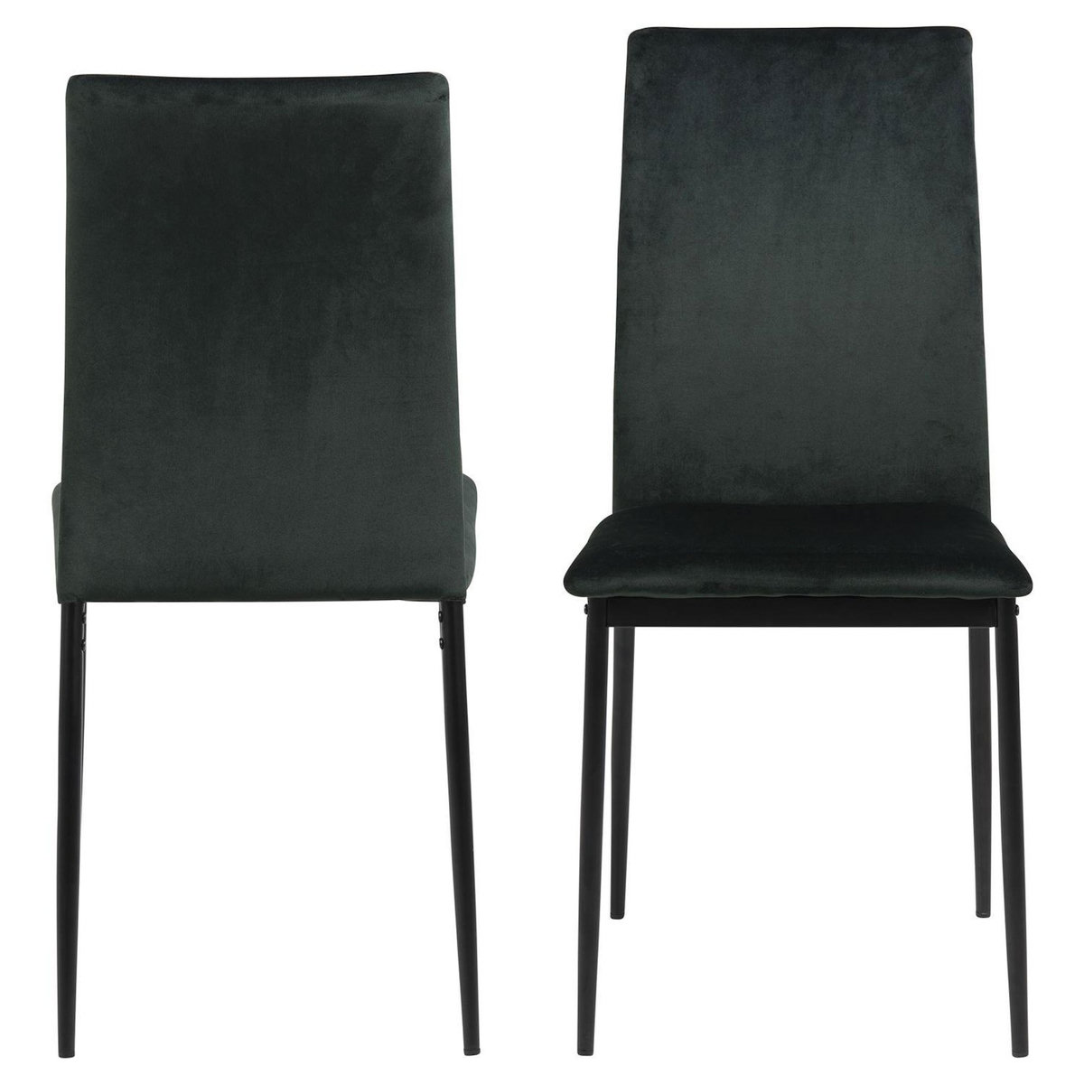 TOILINUX Lot de 4 Chaises de salle à manger Julia en tissu et métal