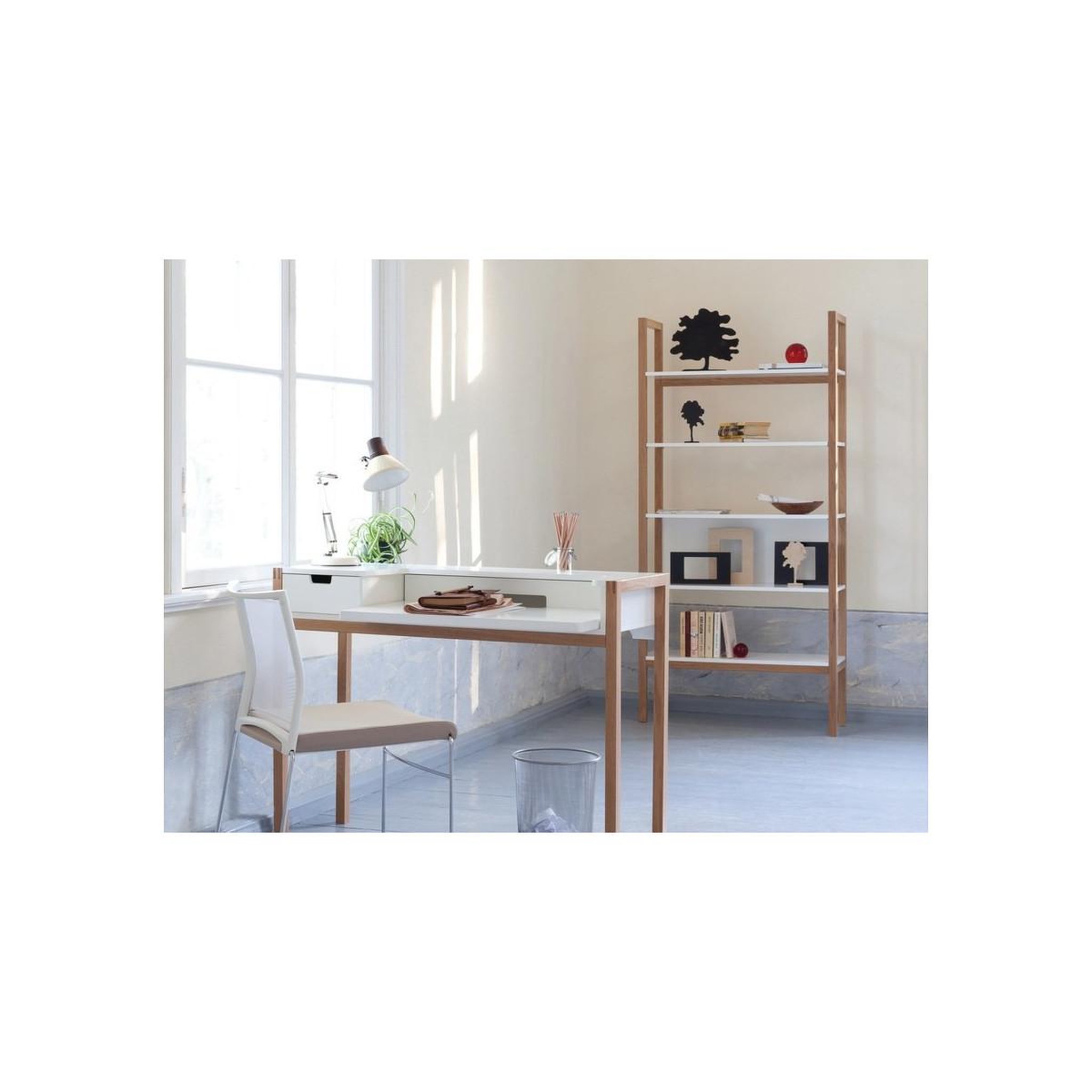 Voir la diapositive 3 : Paris Prix Bibliothèque 5 niveaux  farringdon  185cm chêne & blanc