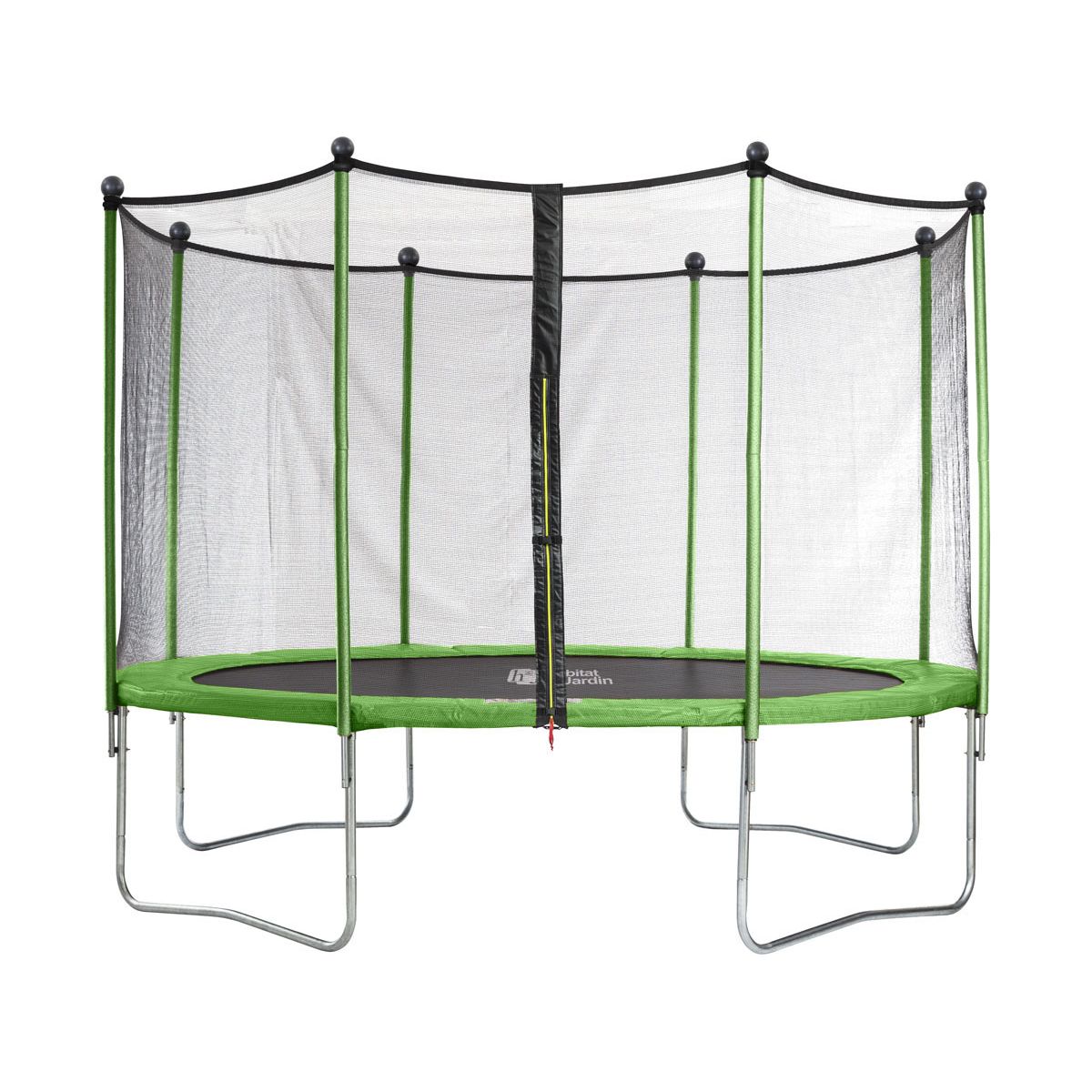 Habitat et Jardin Trampoline Yoopi 2 LUXE - Ø 3.65 m - Avec filet + échelle + couverture + kit d'ancrage