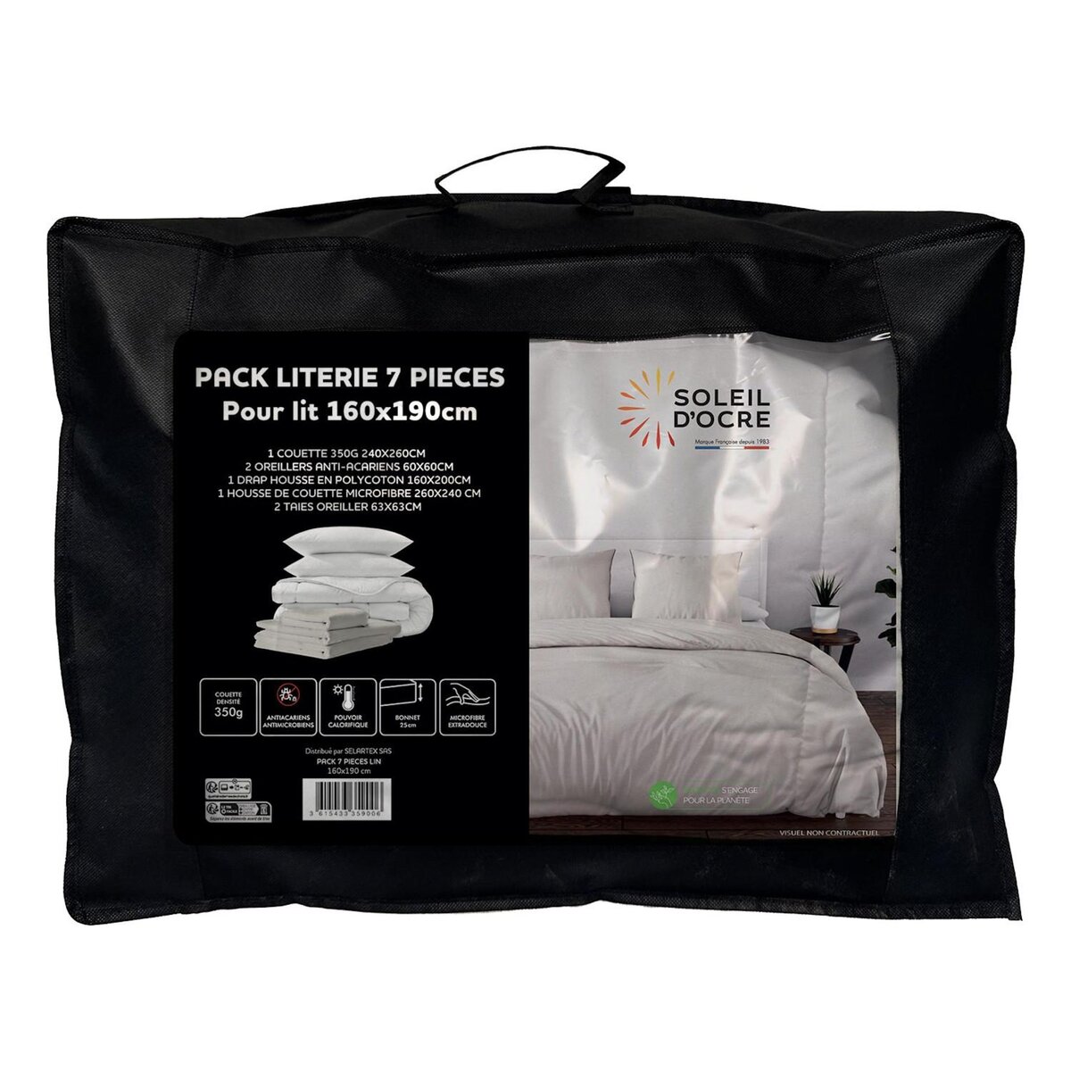 SOLEIL D'OCRE Ensemble couette et parure 7 Pièces BOHEME, par Soleil d'ocre