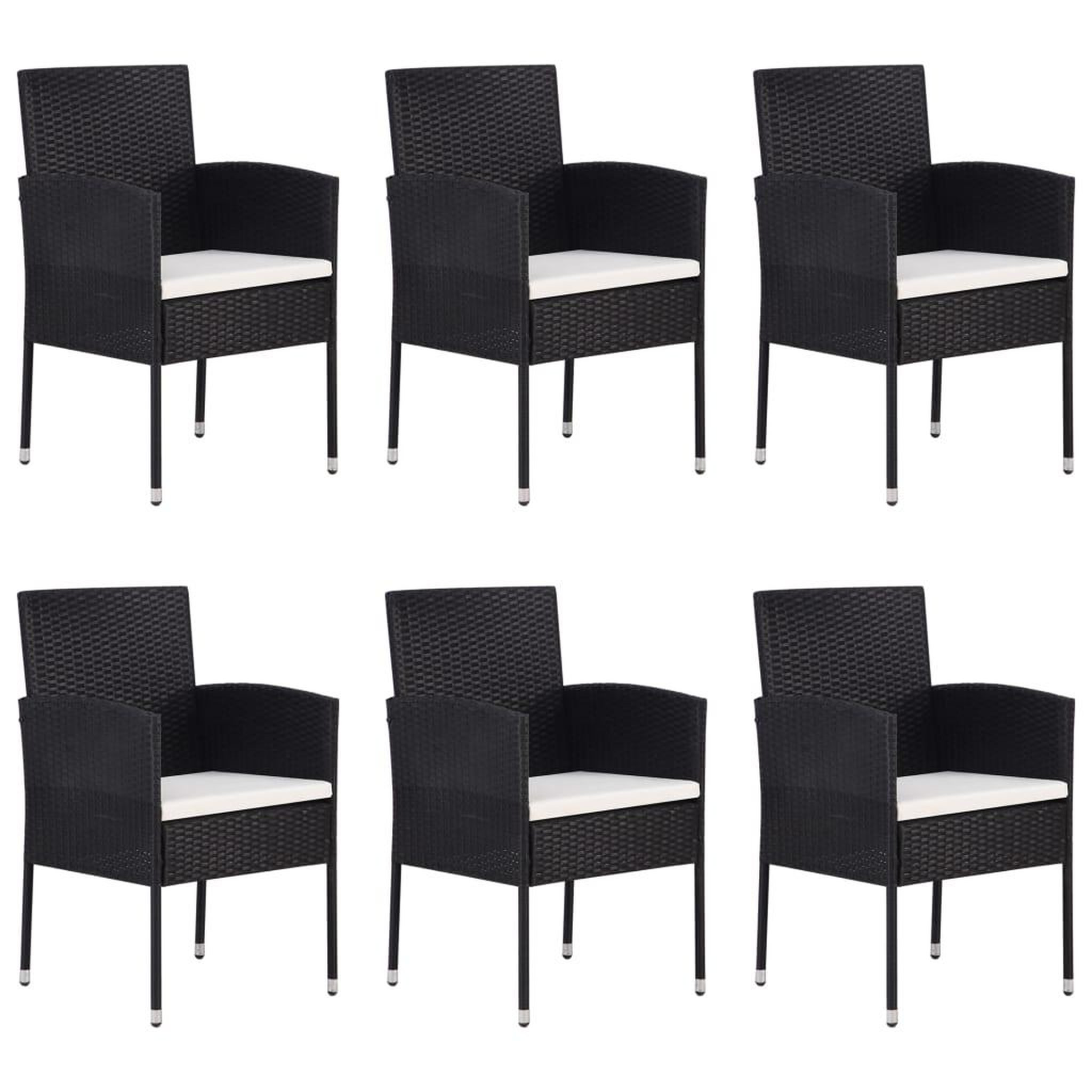 Voir la diapositive 4 : VIDAXL Ensemble a manger de jardin 7 pcs Noir