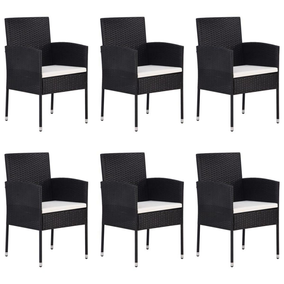 VIDAXL Ensemble a manger de jardin 7 pcs Noir