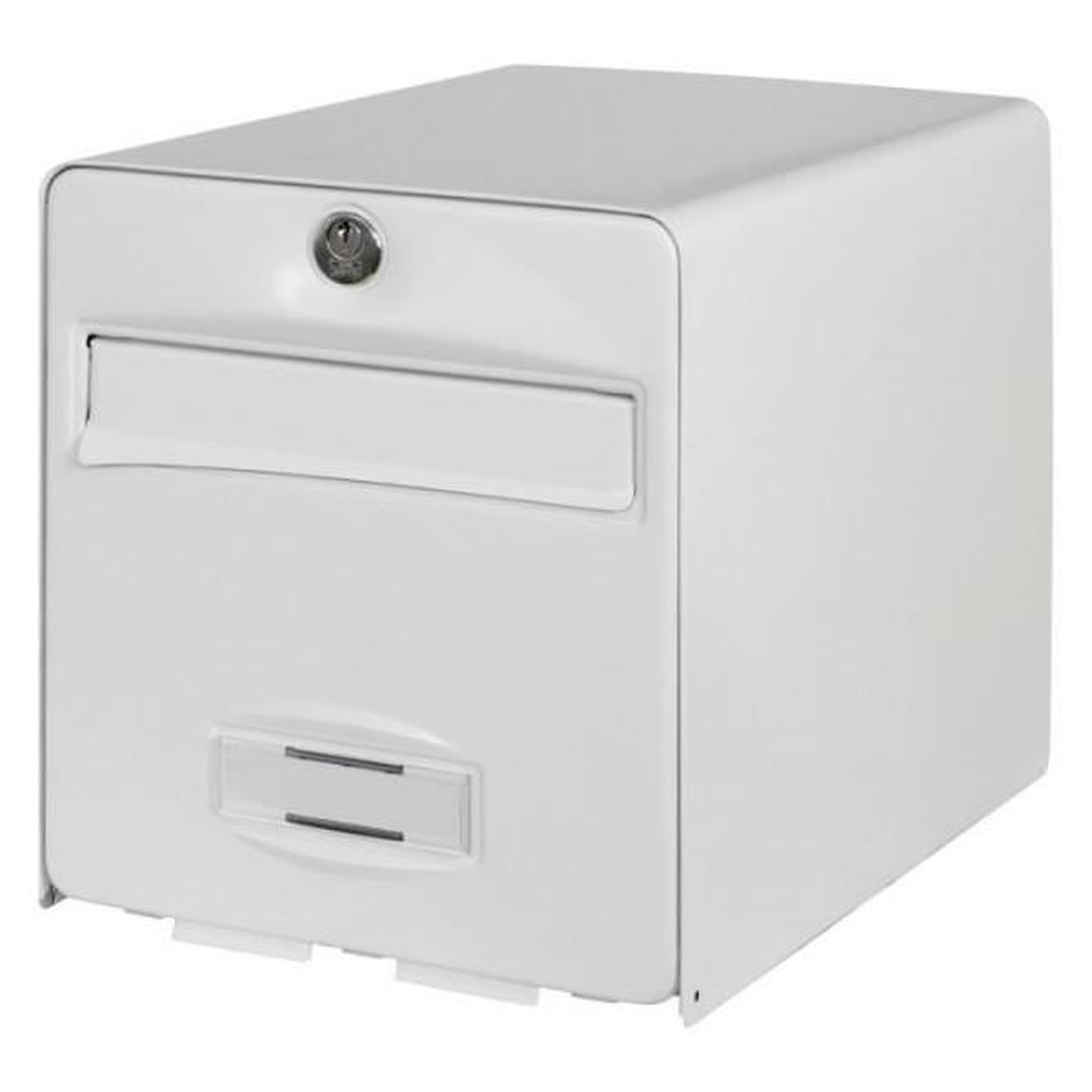 Voir la diapositive 2 : BURG WACHTER Burg wachter boîte aux lettres balthazar en acier galvanisé - 1 porte - blanc