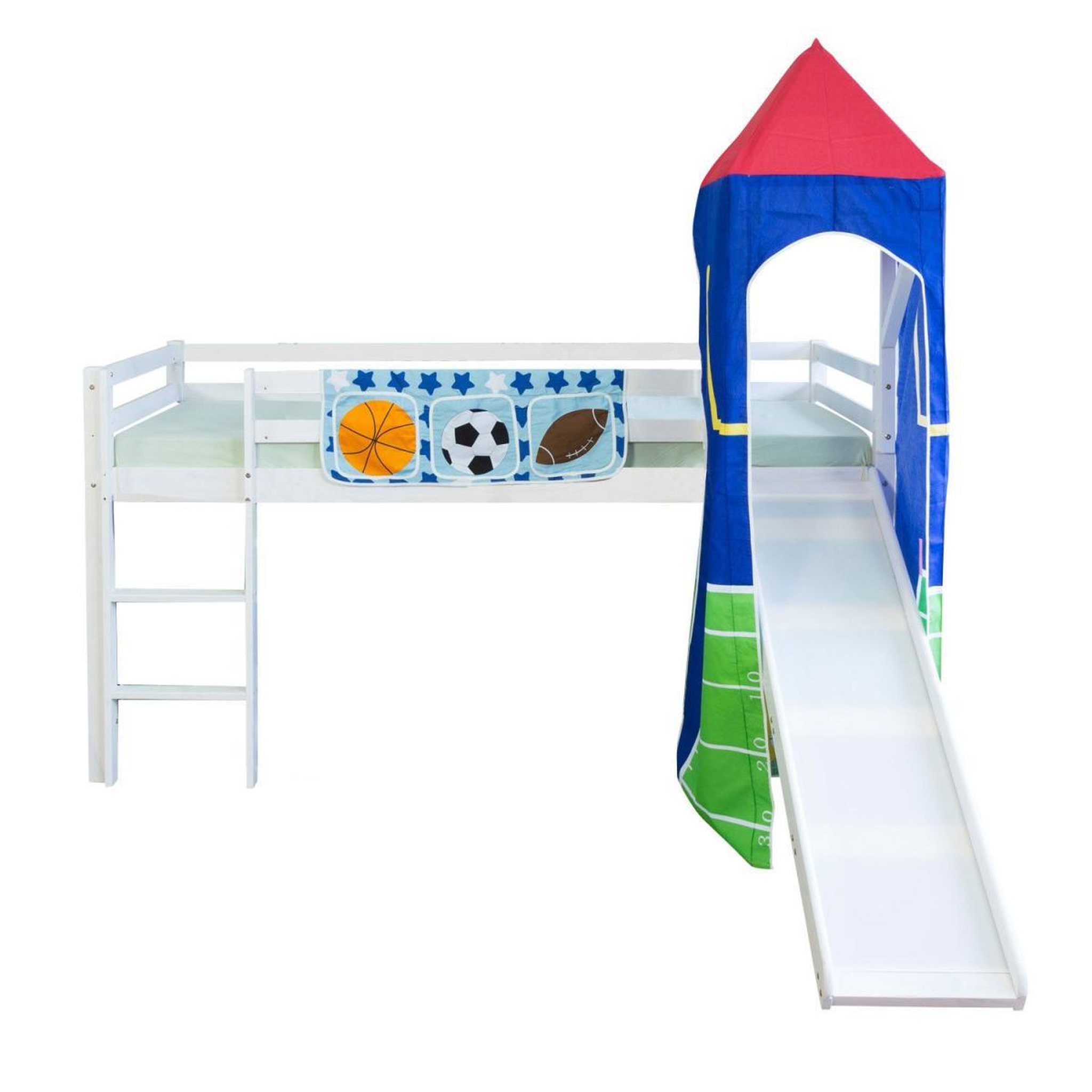HomeStyle4U Lit 90x200 cm enfant avec tour - football