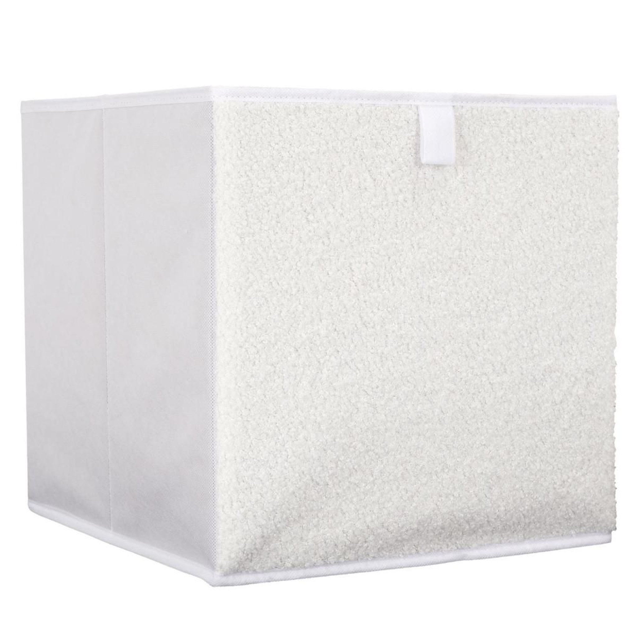 The Home Deco Factory Boîte de rangement pliable  bouclette  30x30cm beige