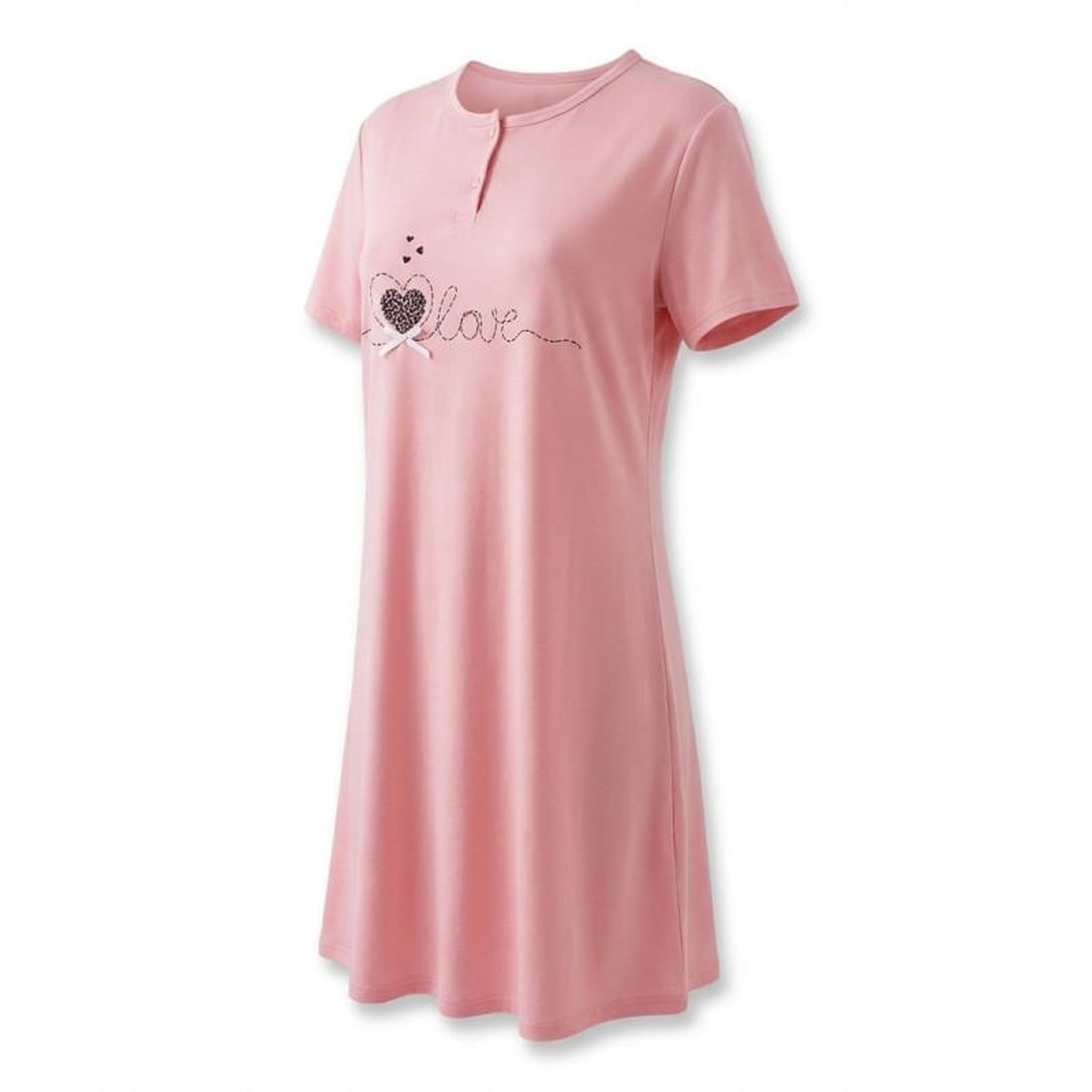 Voir la diapositive 1 : OZABI OZABI Chemise de Nuit Femme Microfibre LOVE Manches Courtes