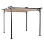 Voir la diapositive 1 : OUTSUNNY Pergola rétractable 3L x 3l x 2,30H m structure métal époxy anticorrosion noire + toile polyester haute densité 180 g/m² incluse beige