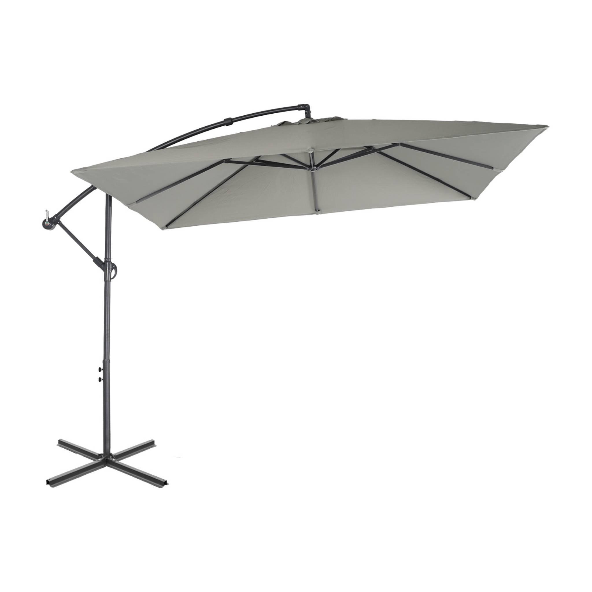 Voir la diapositive 1 : SWEEEK Parasol déporté carré 3x3m Hardelot , mat excentré, 8 baleines, toile 180g déperlante