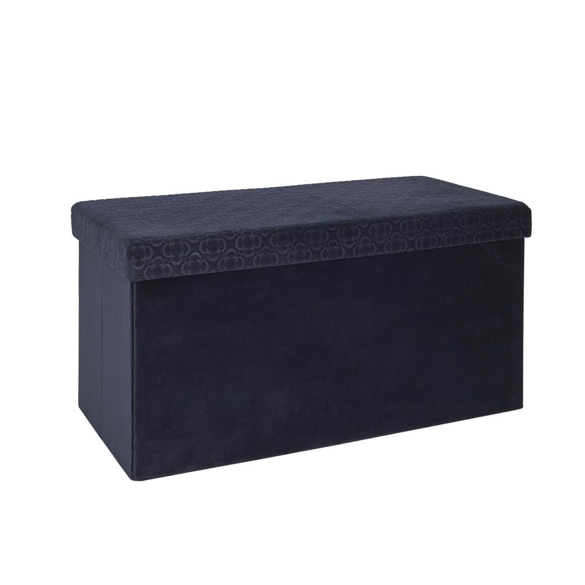 Voir la diapositive 1 : The Home Deco Factory Banc pliable & coffre  rétro  76cm bleu nuit