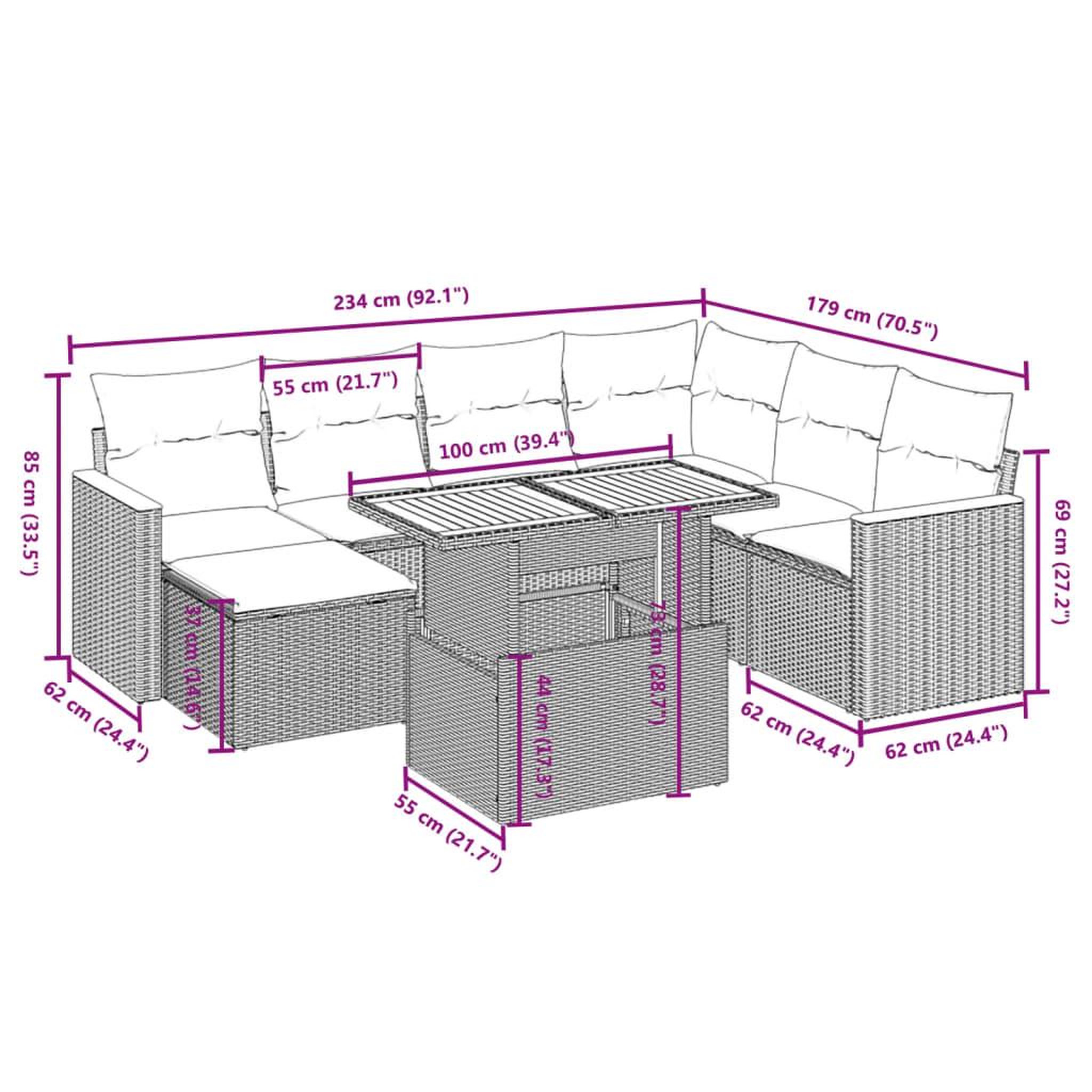 Voir la diapositive 4 : VIDAXL Salon de jardin 8 pcs avec coussins noir resine tressee