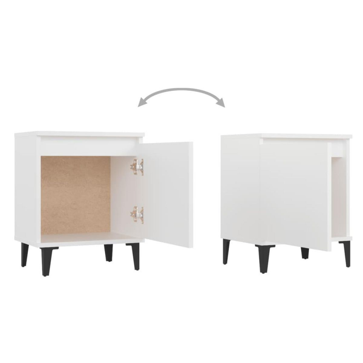 VIDAXL Table de chevet avec pieds en metal blanc 40x30x50 cm