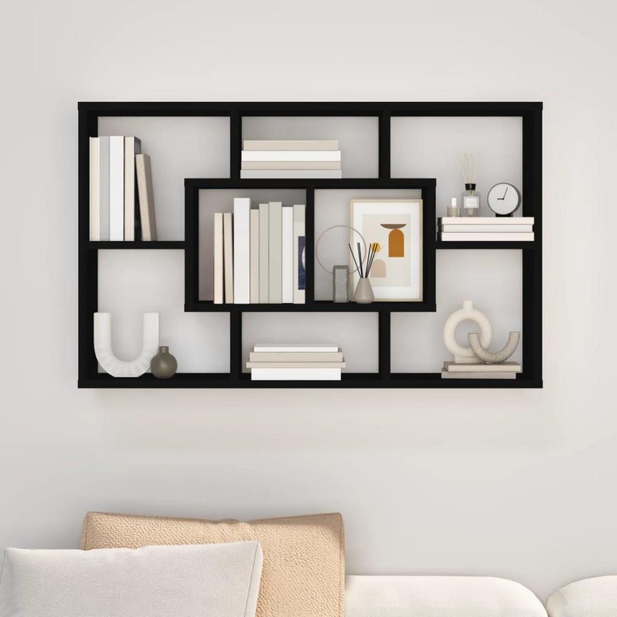 VIDAXL Etagere murale noir 85x16x52,5 cm bois d'ingenierie