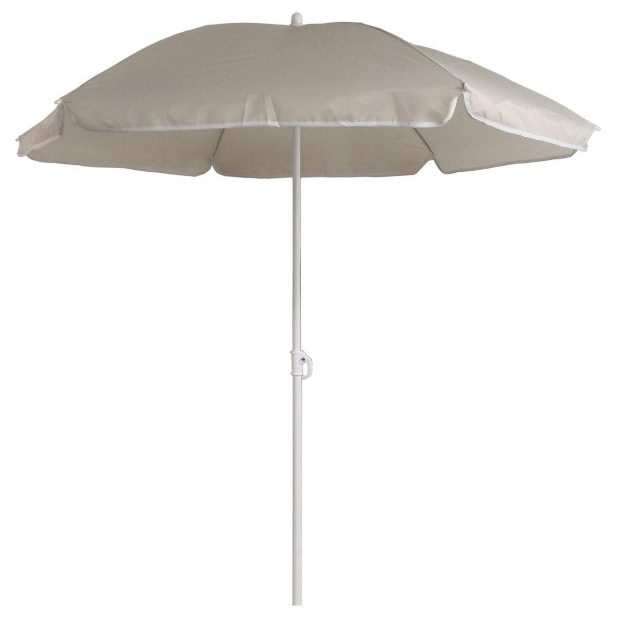 GARDENSTAR Parasol droit de plage rond - Acier et polyester - Gris - D1,4m